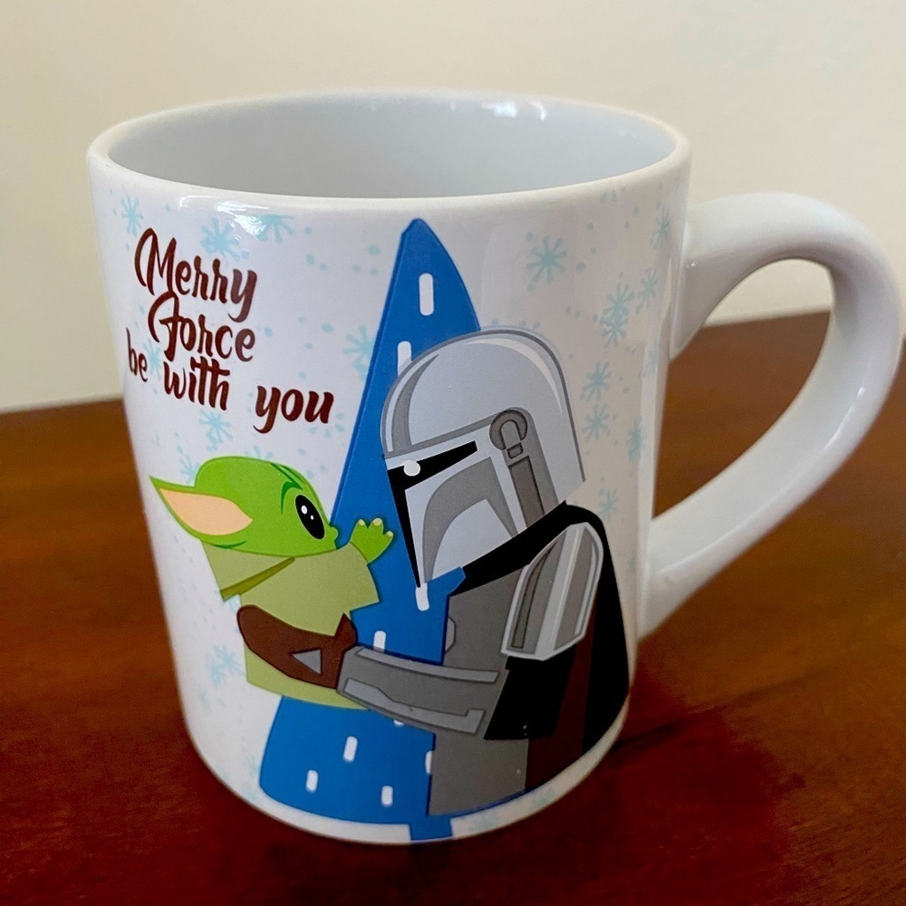 Star Wars Grogu & Mandalorian Christmas Mug • “Merry Force Be With You” • 14oz